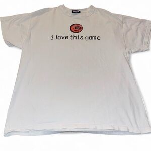 Men’s 90s Vintage I Love This Game NBA White Shirt Size XL